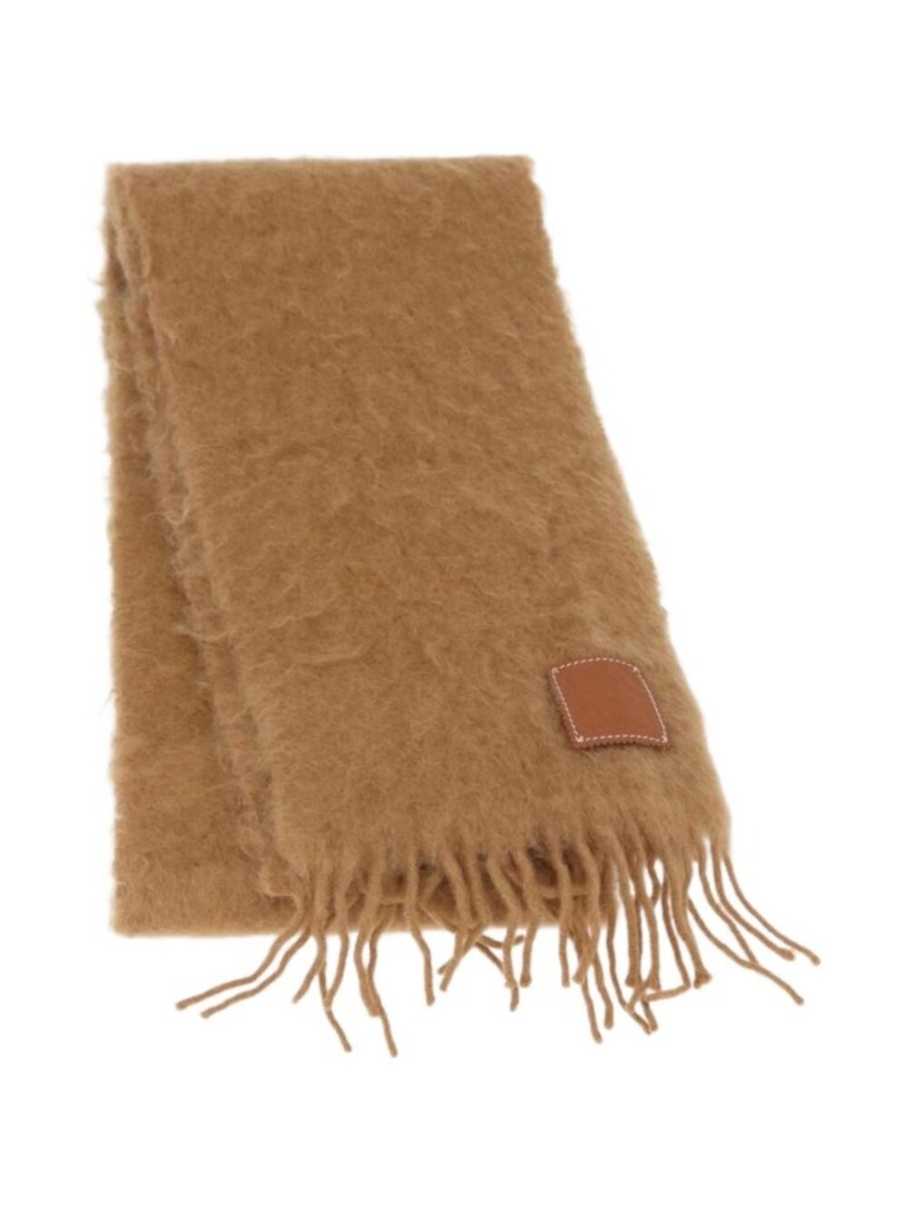 LOEWE Anagram Mohair Scarf Wool Beige